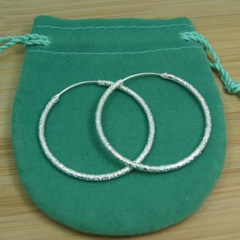 925 Sterling Silver Hladká Kruhu Hoop Náušnice Pre Ženy, Svadobné Zapojenie Strana Šperky Darček