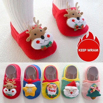 Ženy Papuče Zimné Detské Ponožky Topánky Dieťa Roztomilé Deti Chlapci Topánky Mäkké Jediným Dieťa Poschodí Ponožky Topánky Batoľa Vianočné Ponožky Deti