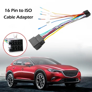 16 Pin ISO kábel Kábel Adaptéra Male konektorom Pre Ženy Konektor Zapojenie Pre Auto Auto Úprava Line Všeobecné Android Navigačný Hosť 0