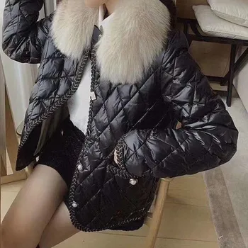 Nový štýl black žakárové mäkké teplé a studené-dôkaz hus nadol bunda ženy s kapucňou módne dámy kabát 0