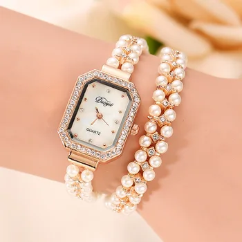 Luxusný Pearl hodinky Značkové dámske hodinky Predaj Módne Šaty, Hodinky pre ženy, Darčeky, Hodinky Dievča Quartz Hodinky montre femme
