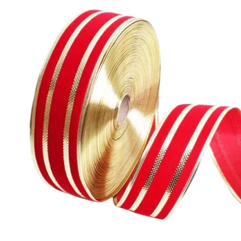 (2 m/roll) 65mm Červené Zlato Prekladané Páse s nástrojmi Vianočné Dekorácie Dovolenku Darčekové Balenie Luk, Takže Ručné DIY Remeslá 0