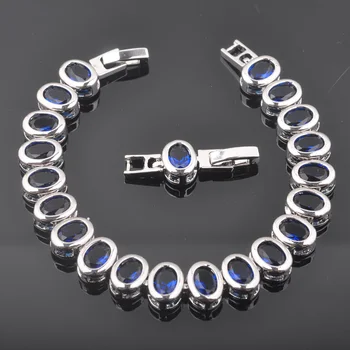 Crystal Svadobné Šperky Náramok Pre Ženy, Modrá Cubic Zirconia Strieborná Farba Svadobné Šperky 2020 NOVÉ SL0166 0
