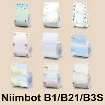 Niimbot B21/B3S/B1 štítky stick farba Pásky, Cenové štítky tlač papier tepelná označenie papierové samolepiace farebný vzor čiarový kód