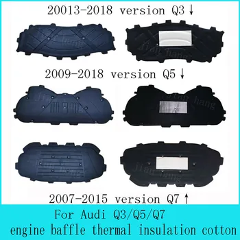Pre Audi Q3/O5/Q7 predná kapota obloženie rúna Q3/O5/Q7 motora ozvučnice tepelnej izolácie bavlna 2006-2018edition modely