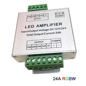 DC12V-24V LED RGBW / RGB Zosilňovač 12A 24A 30A 3CH 4CH Výstup RGBW/RGB LED Pásy svetla, Energie Repeater Konzoly Radič
