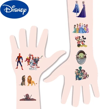 Disney Tetovanie Nálepky Komiksu, Anime Spiderman Mrazené Avengers Lion King Baby Yoda Mickey Minnie Deadpool Toy Story Falošné Tetovanie