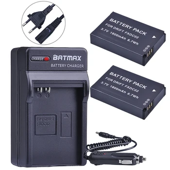 Batmax 2pc 1800mAh FXDC02 Kamera, Batéria+Digital Wall Nabíjačka Drift 72-011-00 FXDC02 CFXDC02 HD Ghost Ghost-S HD720