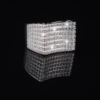 luxusné jeweelry Striebro, 14 KARÁTOVÉ biele Zlato Plátované Pripraviť nastavenie 238pcs Simulované Zásnubný Diamantový Prsteň snubný prsteň pre Ženy Muži