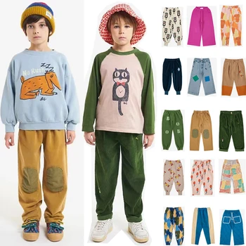 2022 Nové detské Oblečenie Cargo Nohavice-Jeans pre Baby, Dievčatá, Chlapcov Bavlnené nohavice Nohavice malé Dieťa Clothings pre Teenagerov