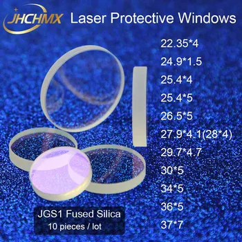 JHCHMX Laser Ochranné Šošovky/Windows 22.35*4 25.4*4/5 26.5*5 27.9*4.1 30*5 36*5 37*7 1064nm JGS1 Quartz Pre Fiber Laser Stroj