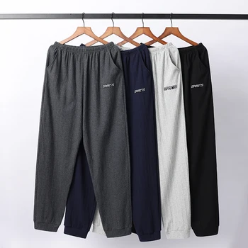 Veľké Metrov 5XL bavlna dlhé nohavice pre človeka bytového zariadenia list pevné plnej dĺžke nohavice pajama mužov spánku spodnej domáce oblečenie 0