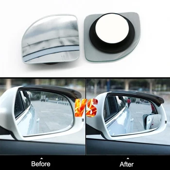 2 ks Auto Blind Spot Zrkadlo Frameless Pomocné Spätné Zrkadlo Auto, Motocykel, Univerzálny širokouhlý Nastaviteľné Malé Zrkadlá