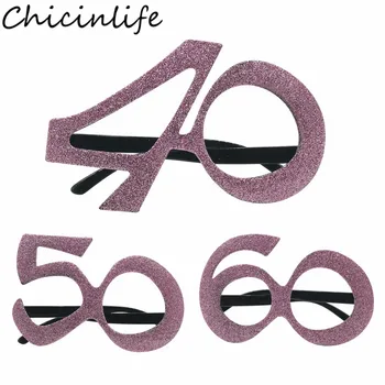 Chicinlife 1Pcs Rosegold 40 50 60 ročný Okuliare pre Dospelých Narodeninovej Party Muži Ženy Vtipné Okuliare Rám Výročie Dodávky