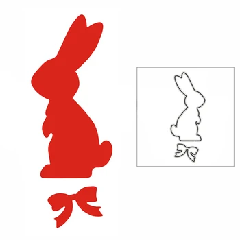 Nové veselú veľkú noc Cutie Luk Bunny 2021 Rezanie Kovov Zomrie pre DIY Scrapbooking a Karty, Takže Dekor Razba Plavidlo Bez Pečiatky Nastaviť