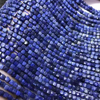 AAA/AAAA sapphire voľné korálky modrý štvorec tvárou 4-4.5 mm prírody na výrobu šperkov náhrdelník 14inch FPPJ veľkoobchod