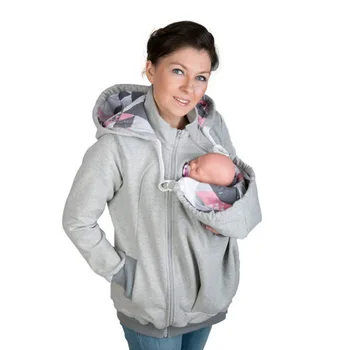 Materskej Klokan Sveter 2 v 1 Multifunkčná Detská mikina s Kapucňou Mama Oblečenie Jeseň Zima Materskej Oblečenie Zahustiť Tehotné Ženy