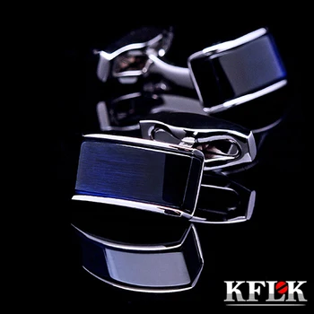 KFLK Luxusné 2020 Nové tričko manžetové gombíky pre pánske Značky putá manžetové gombíky Modrej gemelos Vysokej Kvality abotoaduras Šperky
