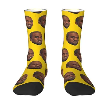 Módne pánske Zábavné Kanye West Meme Šaty Ponožky Unisex Pohodlné Teplé 3D Tlač Rapper Hudobný Producent Posádky Ponožky