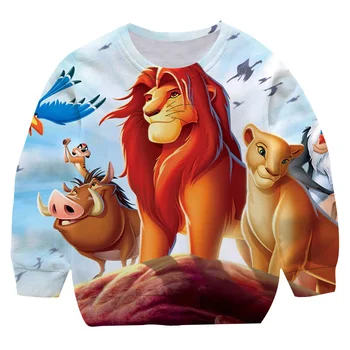 Chlapci Dievčatá Lion King Simba Oblečenie Vytlačené Baby Svetre na Jeseň Jar Deti Lion King, Mikiny Móda Šport Topy Chlapcov