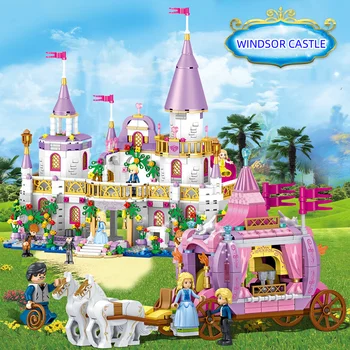 Windsor Castle Stavebné Bloky Princess Fantasy Hrad Prepravu Tehly Model Dievča Séria Montovaných Hračky Pre Deti Vianočné Darčeky