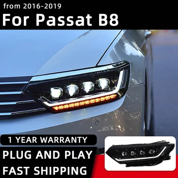 Predné svetlo Na VW Passat B8 LED Svetlomety 2016-2019 Hlavy Lampy Auto Styling DRL Signál Projektor Objektív Automobilového Príslušenstva