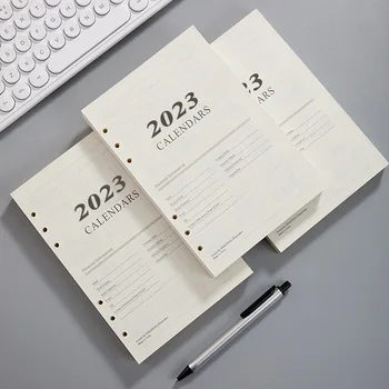 2023 Vestník Agendy Plannner Notebook A5 Vložiť Náplne 6 Otvory Voľné Leaf Špirála krúžkových Denník Plánovač Vnútorné Jadro 176 list