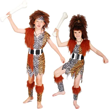 Indiáni Oblečenie Primitívne Ľudia Halloween Kostýmy Pre Chlapca Gilr Deti, Rodina, Oblečenie Výkon Zobraziť Maškarný Strany
