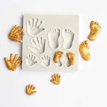 3D Roztomilé Dieťa Nohy, Ruky Formy Fondant Cake Zdobenie Nástroj DIY Cukru Plavidlá, Čokoláda Plesne Mydlo Nástroje