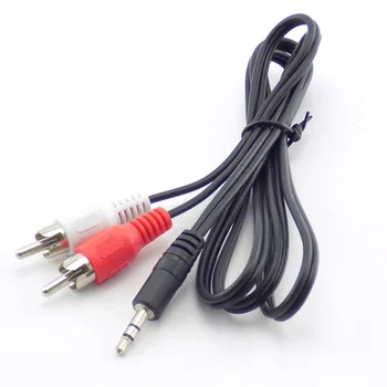3,5 mm Mini Jack Konektor do 2 Male Rca Stereo Cinch Audio Reproduktorov Adaptér Splitter Predlžovací kábel AUX Kábel konektory