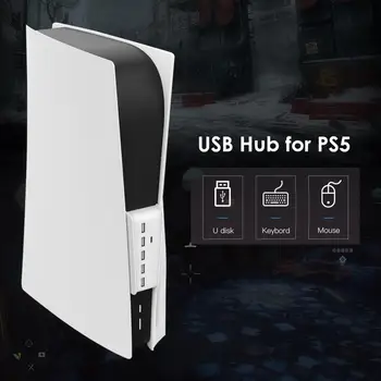 Pre PS5 USB Hub 6 v 1 USB Rozbočovač Expander Hub Adaptér s 5 USB + 1 USB C Porty pre PS 5 Super Speed USB Adaptér