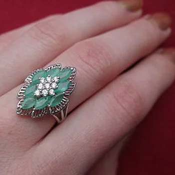 Móda Prstene pre Ženy Elegantné Luxusné Zelený Zirkón Šperky, Svadobné Zapojenie Strana Krúžok Darček k Narodeninám Priame
