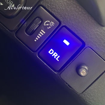 Modré LED Auto DRL Prepínač Denných prevádzkových Svetlo Ovládacie Tlačidlo Kábel Príslušenstvo Toyota Camry Corolla Highlander Prado Yaris