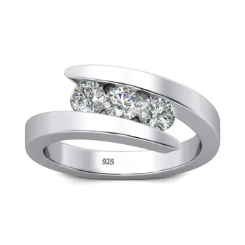 3 Kameň Reálne 925 Sterling Silver Moissanite Prsteň Pre Ženu Výročie Svadby Trend Jemné Šperky Darček Nový Štýl 2022