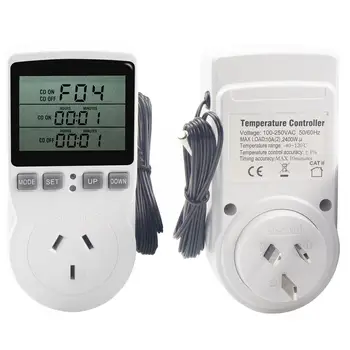 16A 230V Termostat Digitálny Regulátor Teploty Zásuvky Senzor Zásuvky EÚ/FR/US/UK/AU Kúrenie Plug Prepínanie Chladenie Časovač Tak U4F0