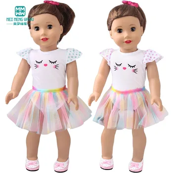 Bábika Oblečenie vhodné 45 cm Hračka American Doll Móda Cartoon Priadze, Sukne, Šaty Tank Top Sandále Dievčatá Dary