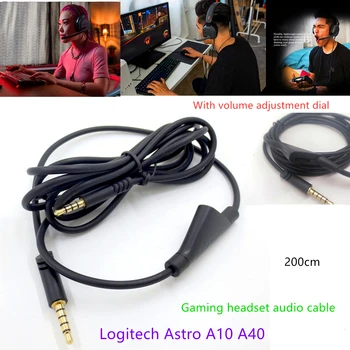 S Nastavenie Hlasitosti Dial Vhodné Pre Logitech Astro A10 A40 Herné Headset Audio Kábel Audio Line Drôt 2 m