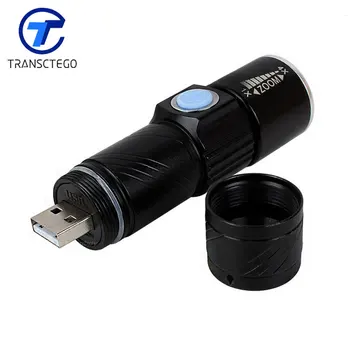 TRANSCTEGO výkonné Led baterka šikovný usb nabíjateľné prenosný Mini USB nabíjanie vonkajšie O5 zoom high jasné blesky