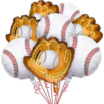 8 Kusov Baseball Balóny Baseballové Rukavice Balóny 18-Palcové Baseball Športové Mylar Balóny Baseball Party Dodávky 0