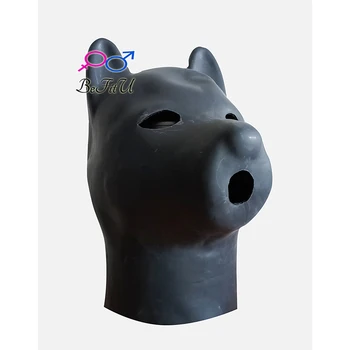Latex Odsávače 1,6 mm psa style Plus hrúbka Spp fetish Kapoty gumové Masky cosplay Klobúky s späť na zips