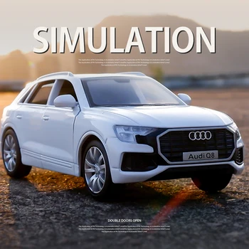 Doprava zadarmo 1:36 Vysokej Simulácia Audi Q8 SUV Vytiahnuť Späť Zliatiny Model autíčka Pre Deti, Darčeky Auto Deti Hračka