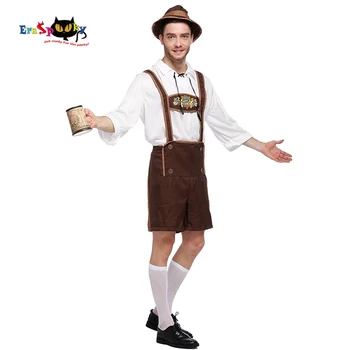 2019 Mužov Oktoberfest Karneval Kostým Halloween Kostým Lederhosen Bavorský nemecký Pivný Festival Cosplay Celkový Outfit Klobúk