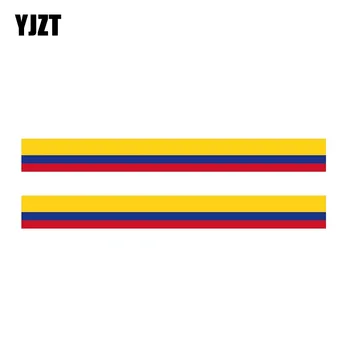 YJZT 2X 15.7 CM*1.7 CM, Auto Príslušenstvo, Kolumbia Vlajka Odtlačkový Prilba Auto Nálepky 6-1139