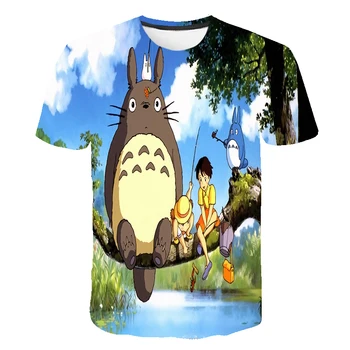2022 Hot Deti Anime Totoro Dizajn T Shirt Chlapcov/Dievčatá Skvelých Kawaii Krátky Rukáv Topy Detí Funny T-Shirt