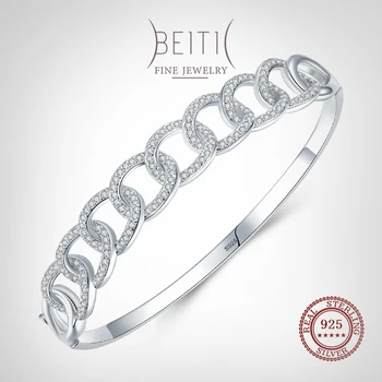 Beitil Žiarivý Zirkón Duté Geometrický Dizajn, Elegantné Náramky Pre Ženy Autentické 925 Sterling Silver Jednoduché Šperky
