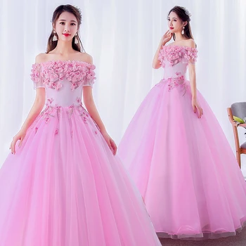 Vestidos Quinceanera Šaty 2021 Nové Gryffon Sladké Loď Krku Plesové Šaty, Elegantný Kvetinový Tlač Strany Prom Formálne Šaty Prispôsobiť