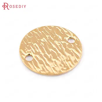 (33653)10PCS 16 24K Gold Farbe Mosadze Prekladaný 2 Otvory Kolo Disku Charms Vysokej Kvality Diy Šperky Zistenia Príslušenstvo veľkoobchod