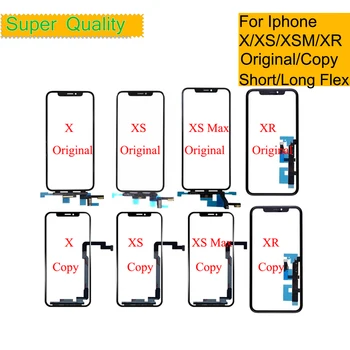 Pre Iphone X XR XS Max Dotykový Displej Digitalizátorom. Panel Senzor Predné Sklo Objektívu Krátke A Dlhé Flex Kábel 0