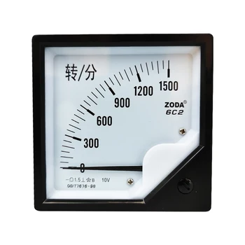 6C2 DC Tachometra 1500 ot. / MIN. /10V RPM/min Senzor Budenie Voltmeter Ukazovateľ Napätia Meter 80*80 mm