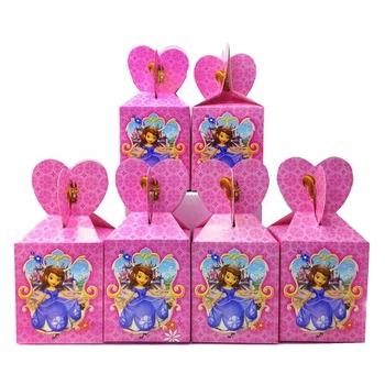 Sofia Princess Tému Narodeninovej Party Dekor Candy Boxy Baby Sprcha Papierové Darčekové krabičky Baby Sprcha Dodávky 8.5*8.5*18 cm Darčekové Krabice